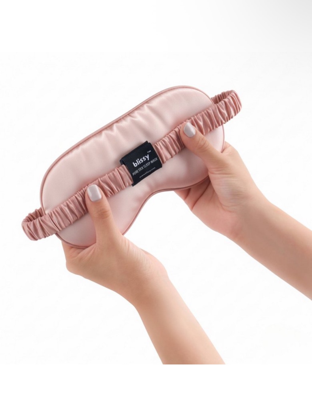 Blissy Pink Silk Sleep Mask & Pouch Set — image 4 of 7